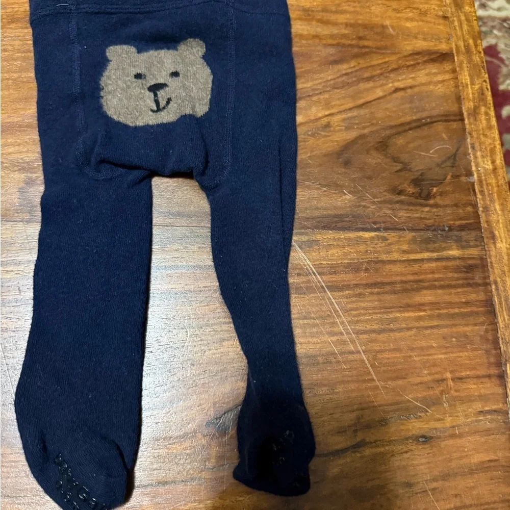 Bundle of 2 Baby Gap Brown Bear Footed Tights